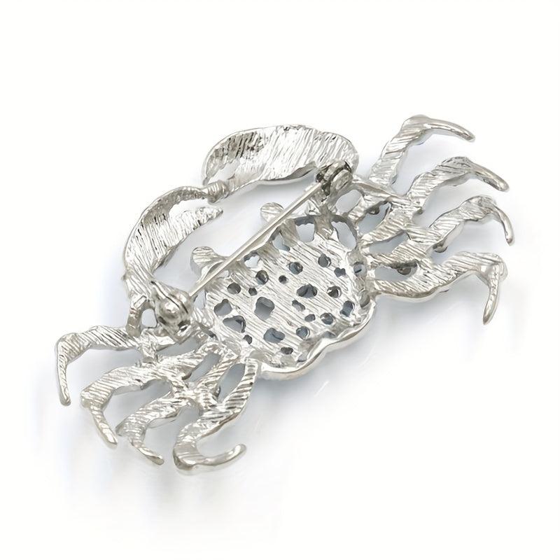 Crystal Crab Brooch Pin Men's Banquet Jewelry