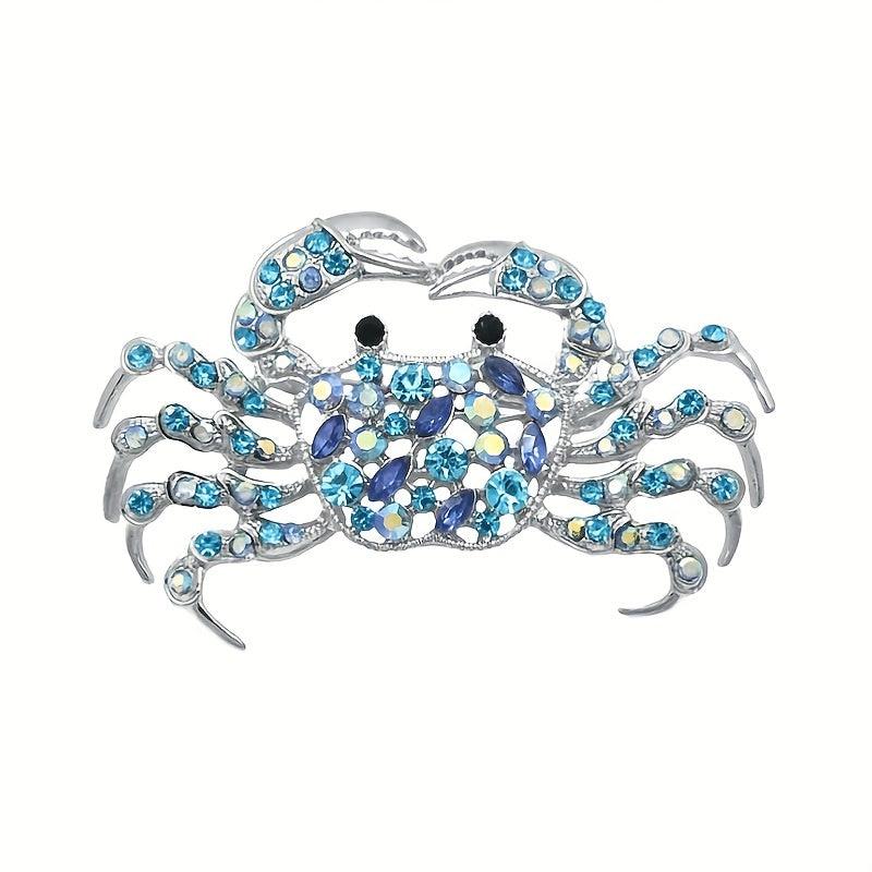 Crystal Crab Brooch Pin Men's Banquet Jewelry