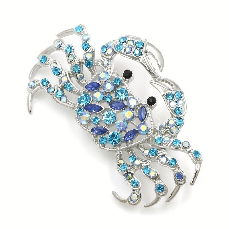 Crystal Crab Brooch Pin Men's Banquet Jewelry