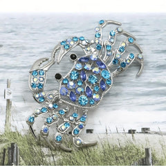 Crystal Crab Brooch Pin Men's Banquet Jewelry