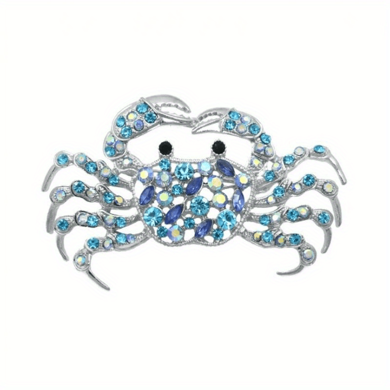 Crystal Crab Brooch Pin Men's Banquet Jewelry