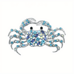 Crystal Crab Brooch Pin Men's Banquet Jewelry