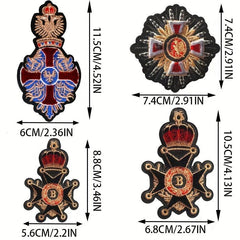 Delicate Crown Emblem Iron on Embroidery for Clothing Decoration
