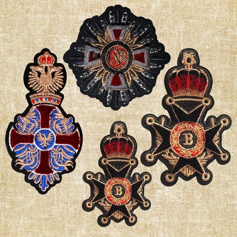 Delicate Crown Emblem Iron on Embroidery for Clothing Decoration