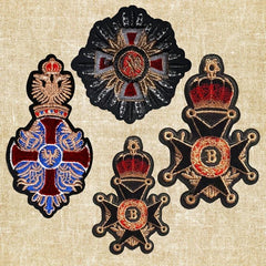 Delicate Crown Emblem Iron on Embroidery for Clothing Decoration