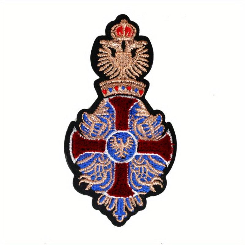 Delicate Crown Emblem Iron on Embroidery for Clothing Decoration