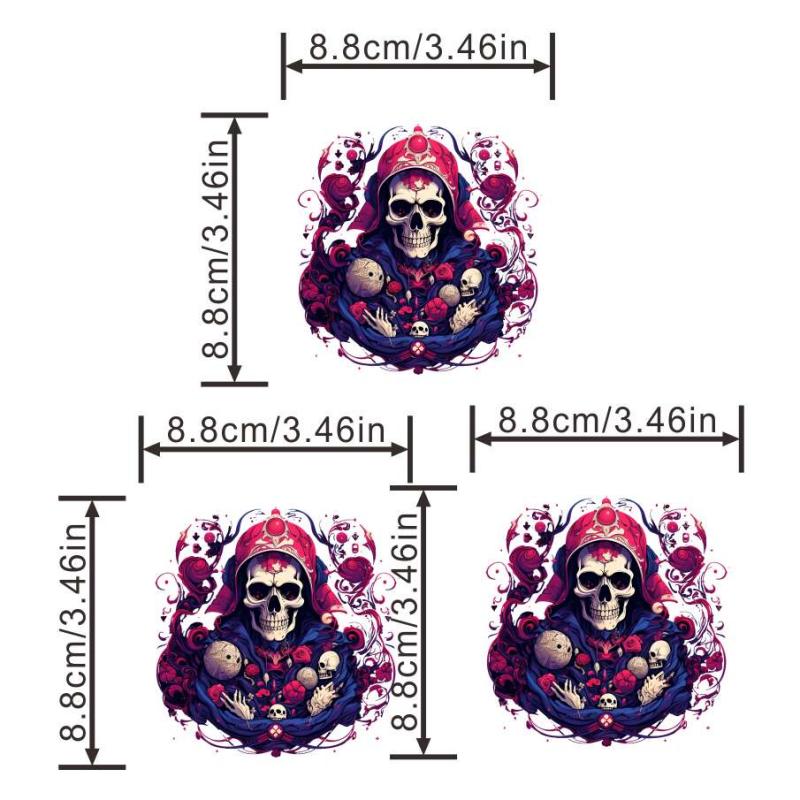 Skull Magician Sticker Musical Instruments Hoodie Decoration