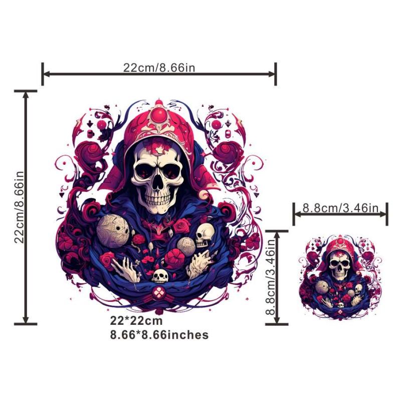 Skull Magician Sticker Musical Instruments Hoodie Decoration