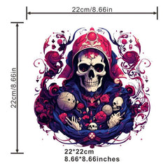 Skull Magician Sticker Musical Instruments Hoodie Decoration