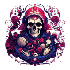 Skull Magician Sticker Musical Instruments Hoodie Decoration