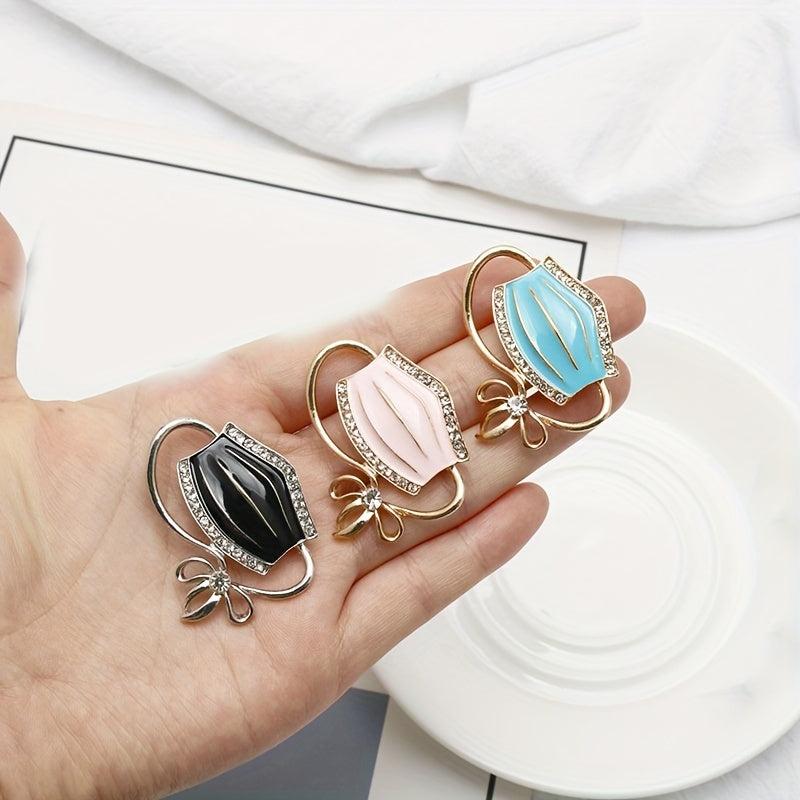 Alloy Diamond Mask Brooch For Men Rhinestone Drop Oil Corsage