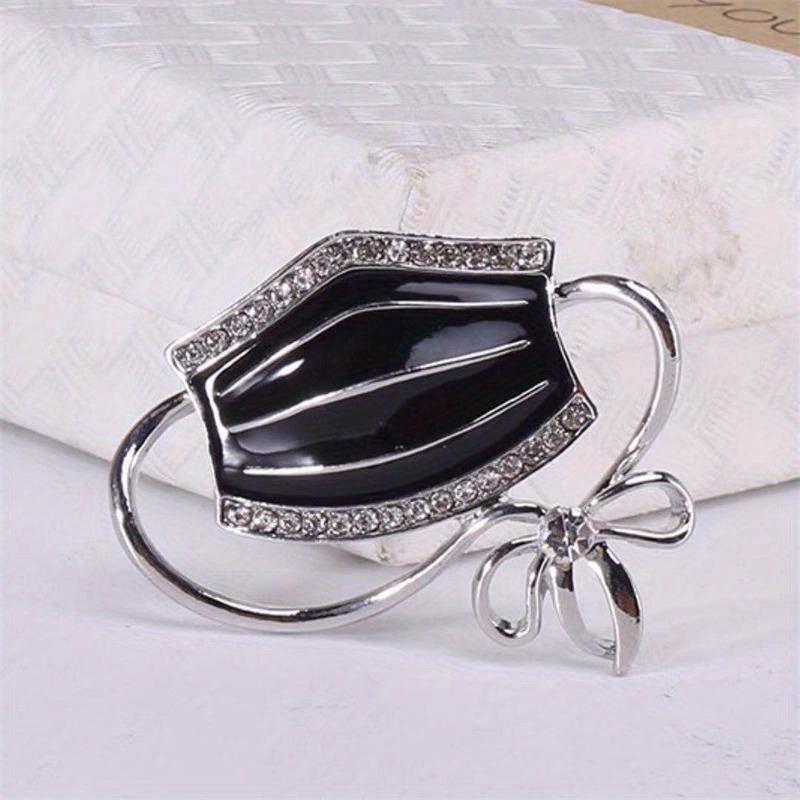 Alloy Diamond Mask Brooch For Men Rhinestone Drop Oil Corsage