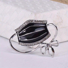 Alloy Diamond Mask Brooch For Men Rhinestone Drop Oil Corsage