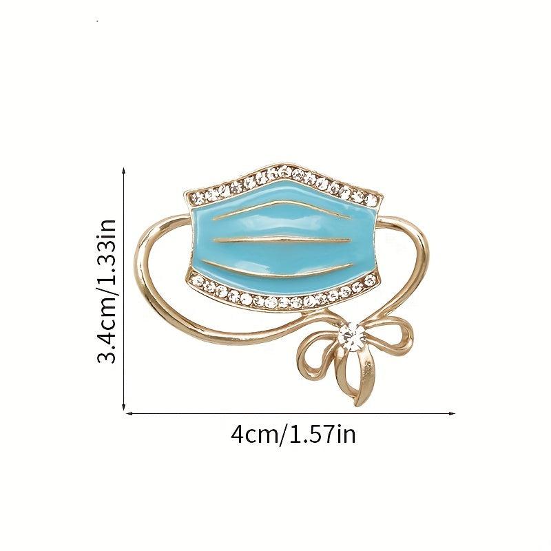 Alloy Diamond Mask Brooch For Men Rhinestone Drop Oil Corsage