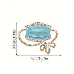 Alloy Diamond Mask Brooch For Men Rhinestone Drop Oil Corsage
