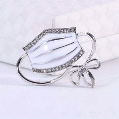 Alloy Diamond Mask Brooch For Men Rhinestone Drop Oil Corsage