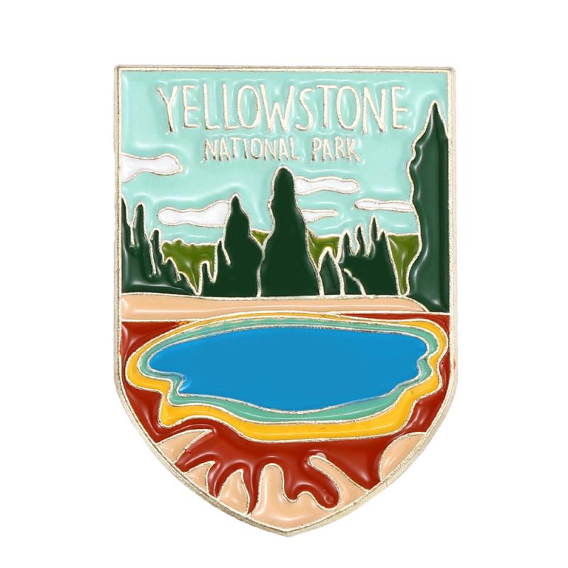 Landscape River Architecture Brooch For Men