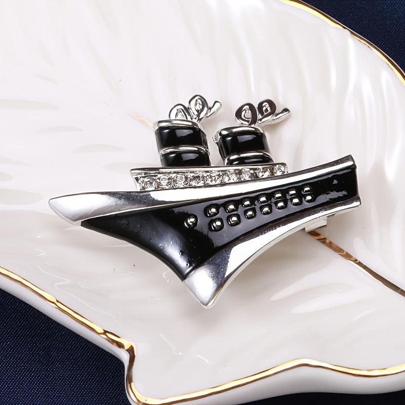 Men's Funky Style Iridescent Rhinestone Brooch Accessory