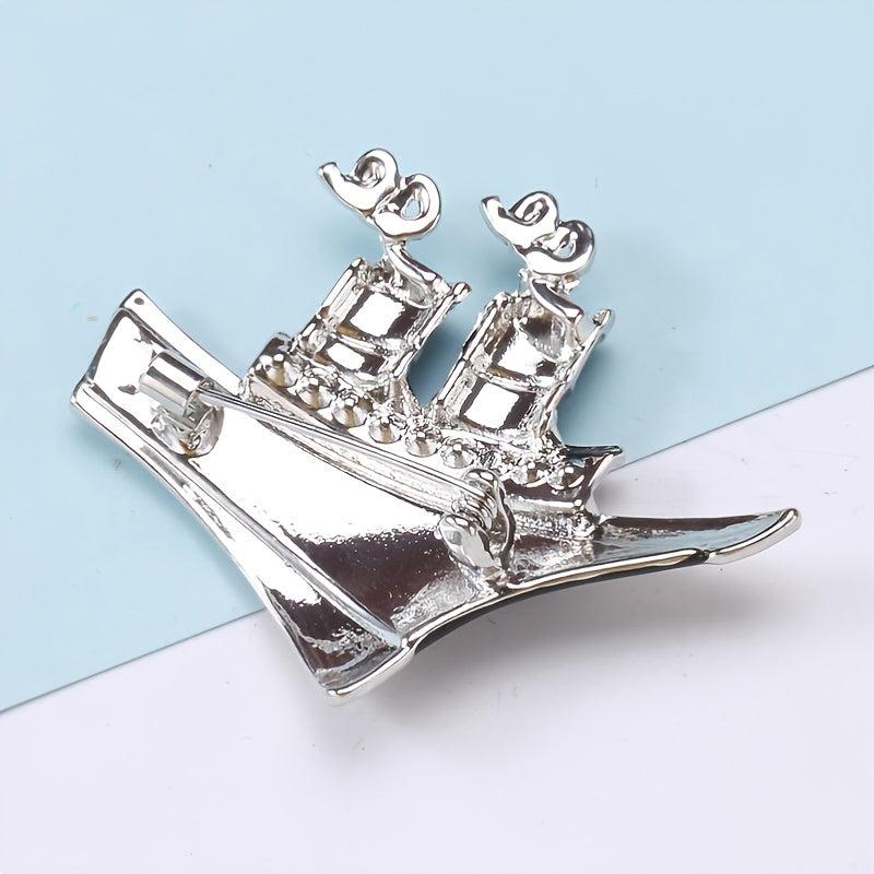 Men's Funky Style Iridescent Rhinestone Brooch Accessory