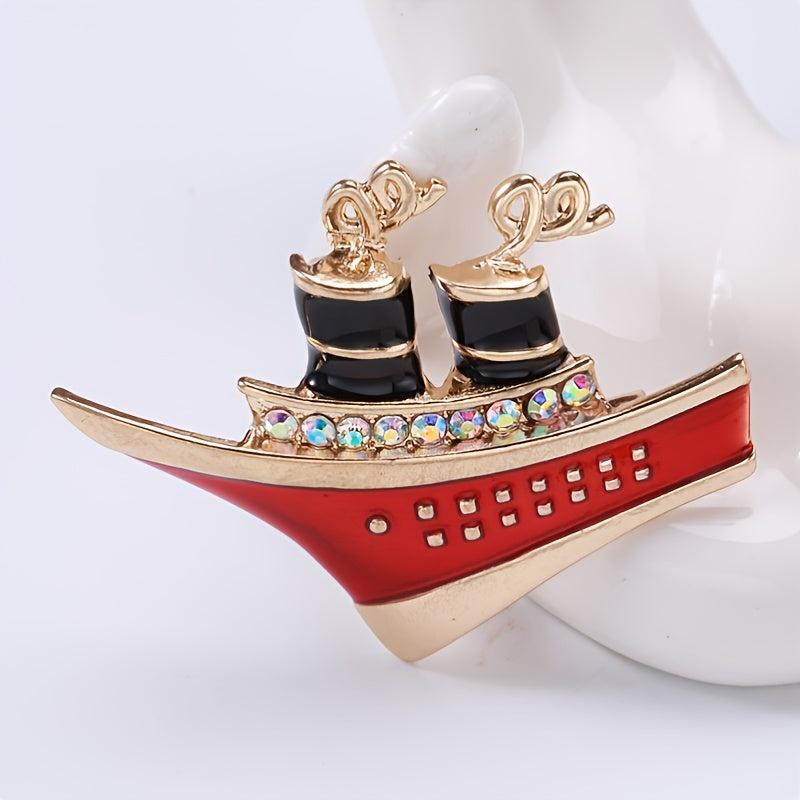 Men's Funky Style Iridescent Rhinestone Brooch Accessory