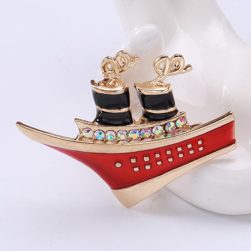Men's Funky Style Iridescent Rhinestone Brooch Accessory