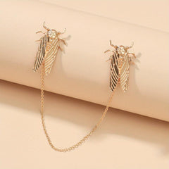 Music Note Snowflake Tassel Chain Brooch Insect Bee Cicada Beetle Tassel Chain