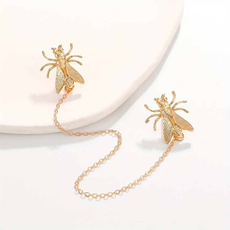 Music Note Snowflake Tassel Chain Brooch Insect Bee Cicada Beetle Tassel Chain