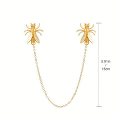Music Note Snowflake Tassel Chain Brooch Insect Bee Cicada Beetle Tassel Chain