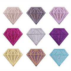 9pcs Colored Diamonds Iron On Patches Girls Clothing Jacket Jeans