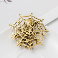 Retro Spider Web Spider Rhinestone Necklace Brooch Dual purpose Insect Brooch