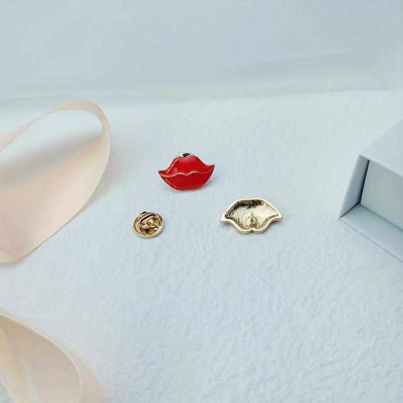 Red Lip Pin Badge Romantic Couple Party Gift