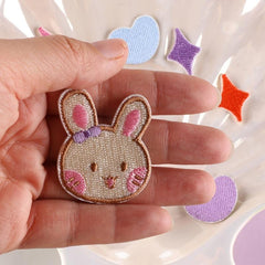 10pcs Cartoon Heart Star Rabbit Embroidery Patches DIY Clothes Accessories