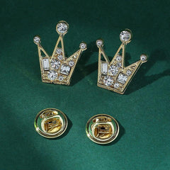 Diamond Crown Collar Jewelry Small Brooch Neckpin