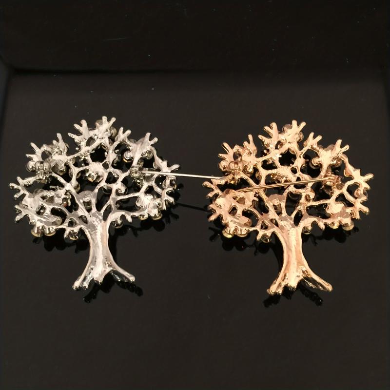 1pc Christmas Tree Brooch Alloy Faux Diamond Inlaid Corsage Clothing Accessories