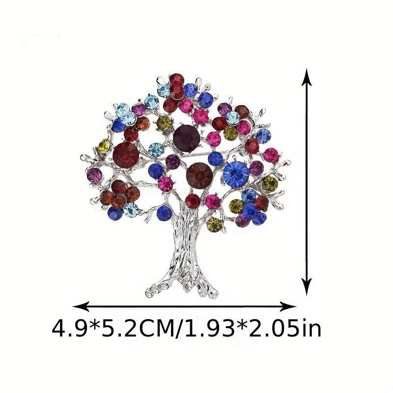 1pc Christmas Tree Brooch Alloy Faux Diamond Inlaid Corsage Clothing Accessories