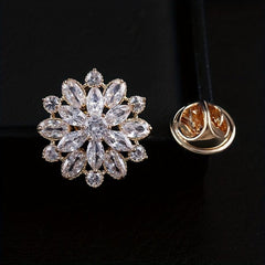 Zircon Snowflake Brooch for Prom, Elegant Men's Gift for Women