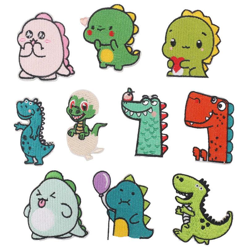 10pcs Dinosaur Iron On Patches For Girls Embroidered Applique Repair Patch