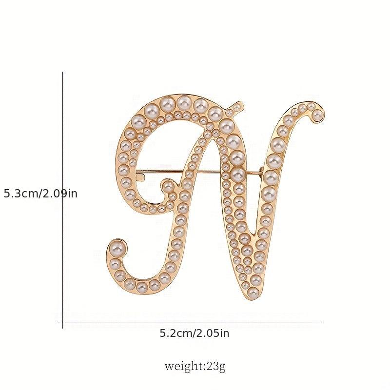 Simulated Pearls Letters MAN Decor Brooches For Men