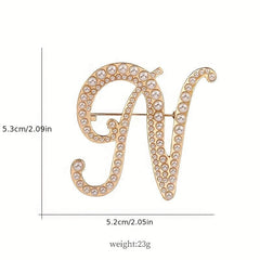 Simulated Pearls Letters MAN Decor Brooches For Men