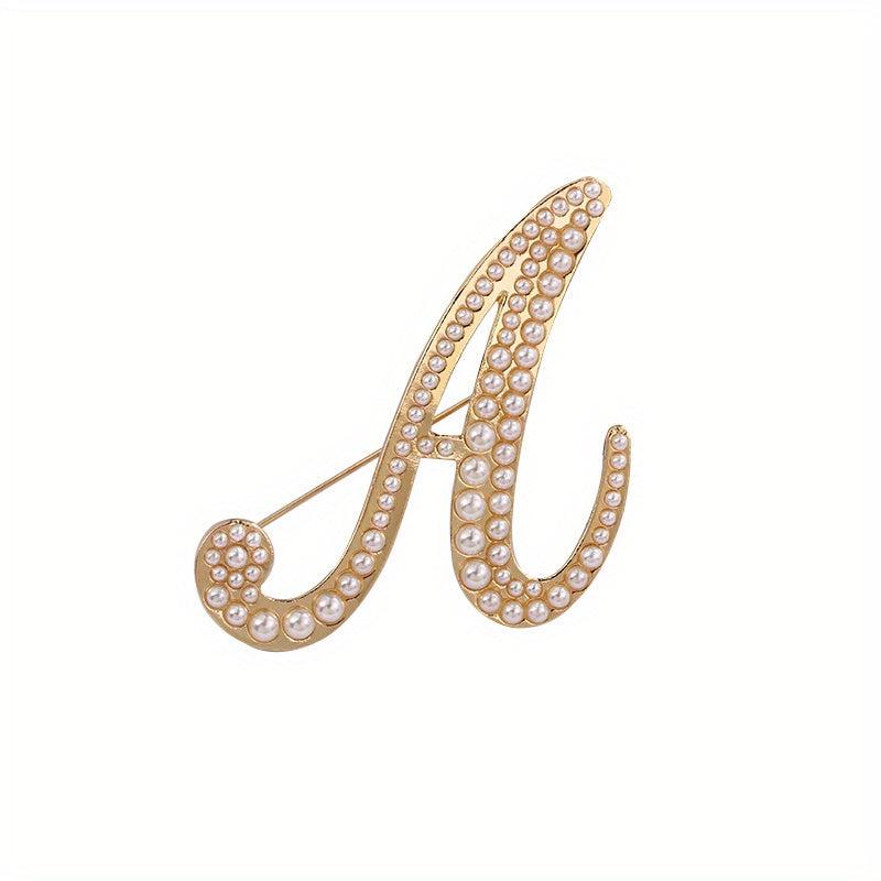 Simulated Pearls Letters MAN Decor Brooches For Men