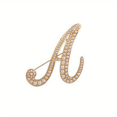 Simulated Pearls Letters MAN Decor Brooches For Men