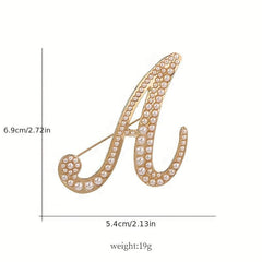Simulated Pearls Letters MAN Decor Brooches For Men