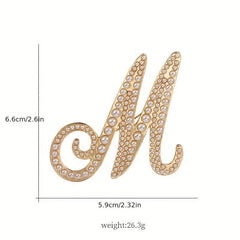 Simulated Pearls Letters MAN Decor Brooches For Men