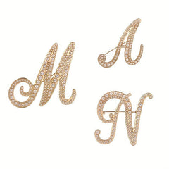 Simulated Pearls Letters MAN Decor Brooches For Men