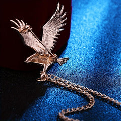 Elegant Eagle Brooch for Men with Artificial Diamond Inlay
