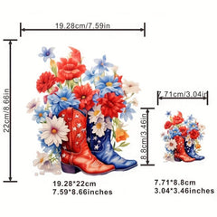Men's Flower Boots Stickers - Washable Heat Transfer