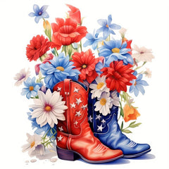 Men's Flower Boots Stickers - Washable Heat Transfer