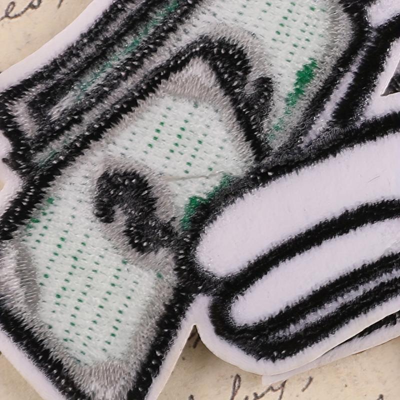 2pcs Money Counting Embroidered Patch Iron on Sticker