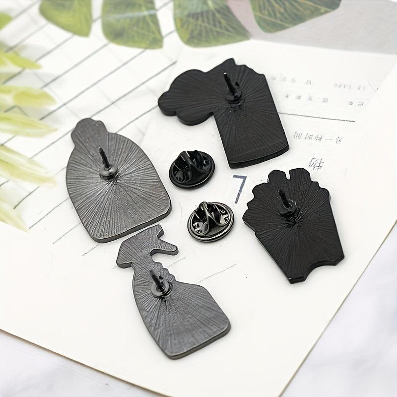 Laundry Liquid Bottle Brooch French Fries Box Milk Spray Styling Brooch For Men