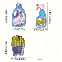 Laundry Liquid Bottle Brooch French Fries Box Milk Spray Styling Brooch For Men